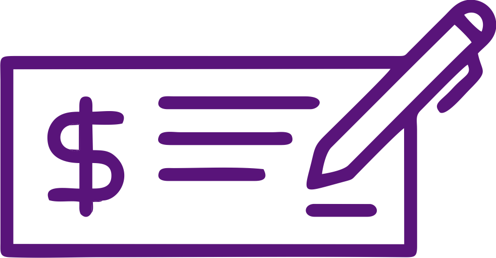 Check donation graphic